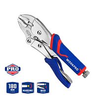 Клещи зажимные  180мм с изогнутыми губками CR-V  WORKPRO