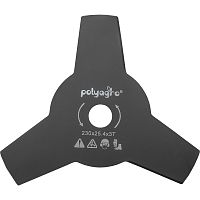 Диск для триммера, 230х25,4 толщина 1,4мм, 3 лопасти, Polyagro