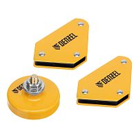 Набор из 2 магнитных сварочных фиксаторов и магнитной клеммы "масса"// Denzel