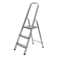 Стремянка, 3 ступени, алюминиевая, Россия// Сибртех