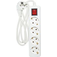 Удлинитель U-4g-3m-Z-V-c с 4 евророзетками (с/з, с/в) 3м SIMPLE