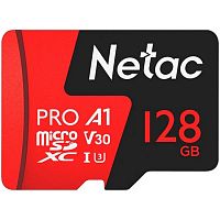 Micro-SDXC 128GB Netac P500 Extreme Pro (Class 10) A1 V30 100/667mb/s+адаптер (NTO2P500PRO-128G-R)
