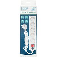 Фильтр сетевой UF-5g-1.5m-Z-V с 5 евророзетками (с/з, с/в) 1,5м, беж