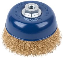 Щетка для УШМ, М14, тип "Чашка", латунированная проволока 0,3мм, 125мм CUTOP Profi