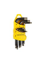 Набор шестигранных ключей короткие S2  ШАР наконеч, АЛМАЗ 9 шт (1.5-10мм) Hanskonner, HK1045-04-9-S