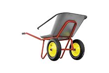 Тачка садовая-строительная, 2х колесная, усиленная, грузопод 240 кг, объём 100 л/Россия